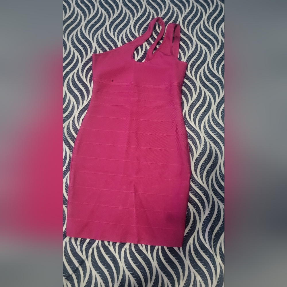 Herve Leger Strapless Pink Dress